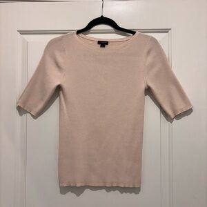 Ann Taylor Cream Short Sleeve Knit Top
